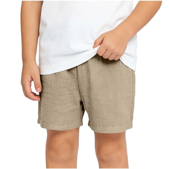 Zpanxa Boys Athletic Shorts Solid Color Elastic Waist Shorts Age 3-4 Years