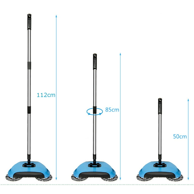 Basstop 3 in 1 360°Hand Push Sweeper Household Broom Dust Mop with  Adjustable Hand Push Rod
