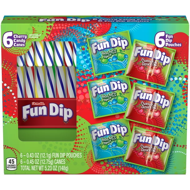 Fun Dip Holiday Candy Cane, Cherry & Apple, 5.3 Oz, 6 Count Walmart