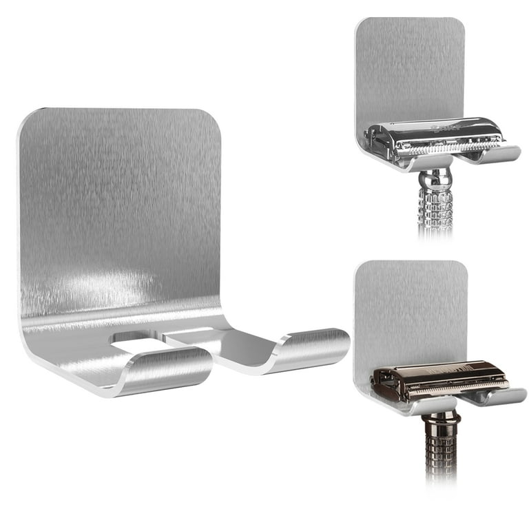 FRIUSATE 6 Pack Razor Holder for Shower Wall Shaver Holder Multi-Purpose  Hook Stainless Steel Wall Hook Self-Adhesive Razor Shower Holder Bathroom