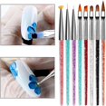 thumbnail image 3 of Soidarity Pinceles finos para uñas de 8 piezas para decoración de uñas, pincel de cristal, herramientas de manicura, mango acrílico, dibujo, pintura, Juegos de manicura Soidarity CE006398-00, 3 of 7