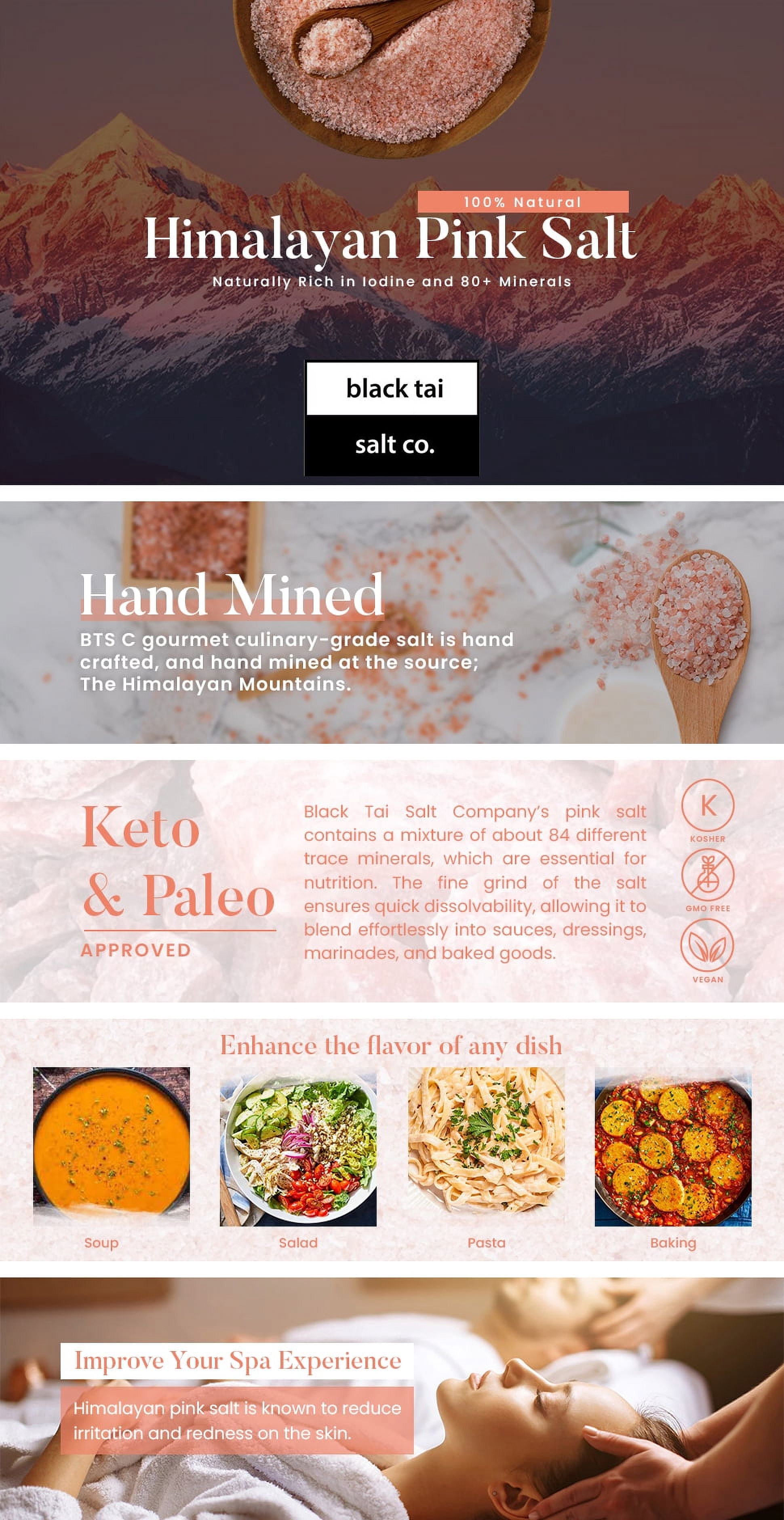 Fine Grade Himalayan Pink Salt – Food Grade for Cooking, Baking, Curing, Pickling, and Gourmet Seasoning