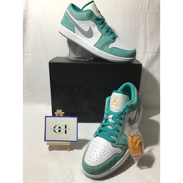 Ni - ke Ni - ke Air Jordan 1 Low SE New Emerald/Taxi-White Men 10 DN3705-301
