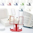 thumbnail image 3 of Metal Book Stand for Desk,Adjustable Reading Rest Book Holder,Book Stand for Reading,Portable Cookbook Documents Holder,Documents Stand,Sturdy Typing Stand for Textbooks Music Books with Page Clips, 3 of 8