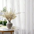 thumbnail image 2 of ZOPZO Sheer Curtains - Voile Curtains Rod Pocket, Gold, 52W x 84L Inch, Voile Sheer Drapes, 2 Panels for Living Room, 2 of 9