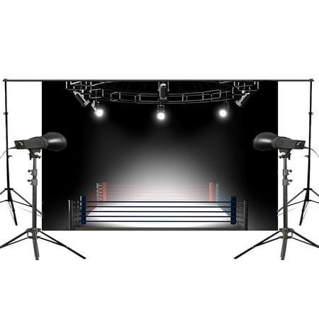 Image of ABPHOTO Polyester Exquisite Dark Environment Flashing Light Shot Under Boxing Match Scene Scene Studio Photography Background 7x5ft