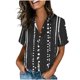 thumbnail image 1 of Blusas para mujeres Moda casual Impresión casual cómoda de manga corta botón de bolsillo Camiseta de la blusa superior para primavera verano, 1 of 7