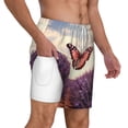 thumbnail image 2 of Balery Butterfly Over Lavender Mens Swim Trunks Swim Shorts for Men Quick Dry Inseam Beach Shorts with Compression Liner Pocket-XX-Large, 2 of 9