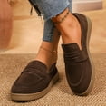 thumbnail image 4 of QQAMB Women's Suede Penny Loafers Classic Comfort Casual Shoes Slip-Ons Lightweight Walking Flats Driving Mocs Boat Shoes, 4 of 7