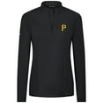 thumbnail image 2 of Women's Levelwear Black Pittsburgh Pirates Upright Insignia 2.0 Quarter-Zip Tri-Blend Top, 2 of 3
