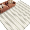 thumbnail image 2 of 6'x9' Area Rugs, Sage Green Striped Indoor Outdoor Area Rug for Living Room Bedroom, Modern Farmhouse Green Stripes Washable Bathroom Rugs Kitchen Floor Carpet Mats Home Decor Aesthetic, 2 of 8