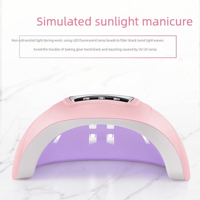 Lámpara de uñas UV de fuente de luz dual de gran espacio de 54 W, lámpara de uñas solar, máquina de terapia de luz LED blanca, lámpara de uñas x4, máquina de terapia de luz
