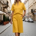 thumbnail image 1 of Summer Short Sets for Women Soft Comfortable Short Sleeve Top and Elastic Waist Shorts 2 Piece Matching Sets Summer Outfits for Relaxation, 1 of 2