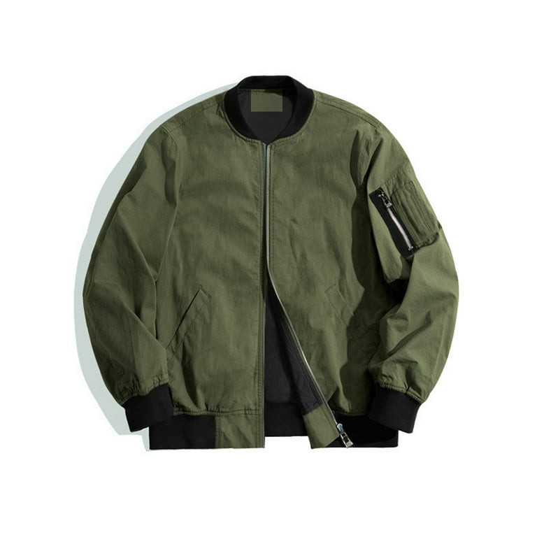 Ryderwear Mens Varsity Bomber Jacket - Green/Vanilla XL