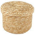 thumbnail image 2 of Cesta de almacenamiento tejida de paja de trigo Cesta decorativa rústica innovadora de color marrón natural (mediana), 2 of 4