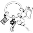 thumbnail image 2 of Metal Sewing Machine Keychain for Tailors and Clothing Makers - Unisex Key Chain Pendant Accessory, 2 of 4