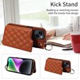 thumbnail image 3 of iPhone 14 Case ,Card Slots Leather Wrist Strap Phone Cover for iPhone 14, 3 of 5