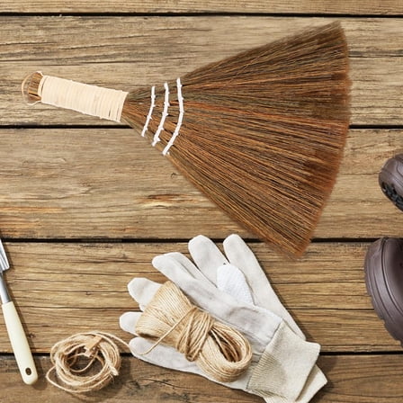 EXHUMKY Small Multi Color Whisk Broom for Indoor Sweeping Gentle on Furniture Surfaces