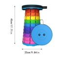 JIaleilei Folding Stool with Back Support Portable Rainbow Style