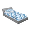 thumbnail image 3 of Abstract Bedding Set with Sheet & Covers, Watercolor Brushstroke Murky Color Splashes Aquarelle Paintbrush, Printed Bedroom Decor 2 Shams, 4 Sizes, Cobalt Blue White, by Ambesonne, 3 of 3