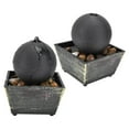 thumbnail image 3 of USB-Powered LED Tabletop Ball Water Fountain - 3V Circulating Water Feature with Natural Stones, Soothing Sound & Ambient Warm Light, Compact Plastic Decorative Desktop Fountain for Home Office, 3 of 6