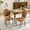 Orange PU, variant on French Dining Chairs Set of 2, Dining Chair with Round Back, Solid Wood Frame, Hand-Pulled Buckle Decoration PU Artificial Leather Dining Chair with Nailhead Trim, Wood Legs for Kitchen, Bedroom