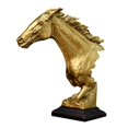 thumbnail image 3 of de cabeza de caballo de estilo nórdico, artesanías, arte, resina, regalos escultura de de animales para la decoración del gabinete , Dorado Soledad Estatua de cabeza de caballo, 3 of 10