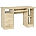 thumbnail image 1 of HOMCOM Computer Desk Modern Workstation Desk w/ Shelf Drawer Natural, 1 of 10