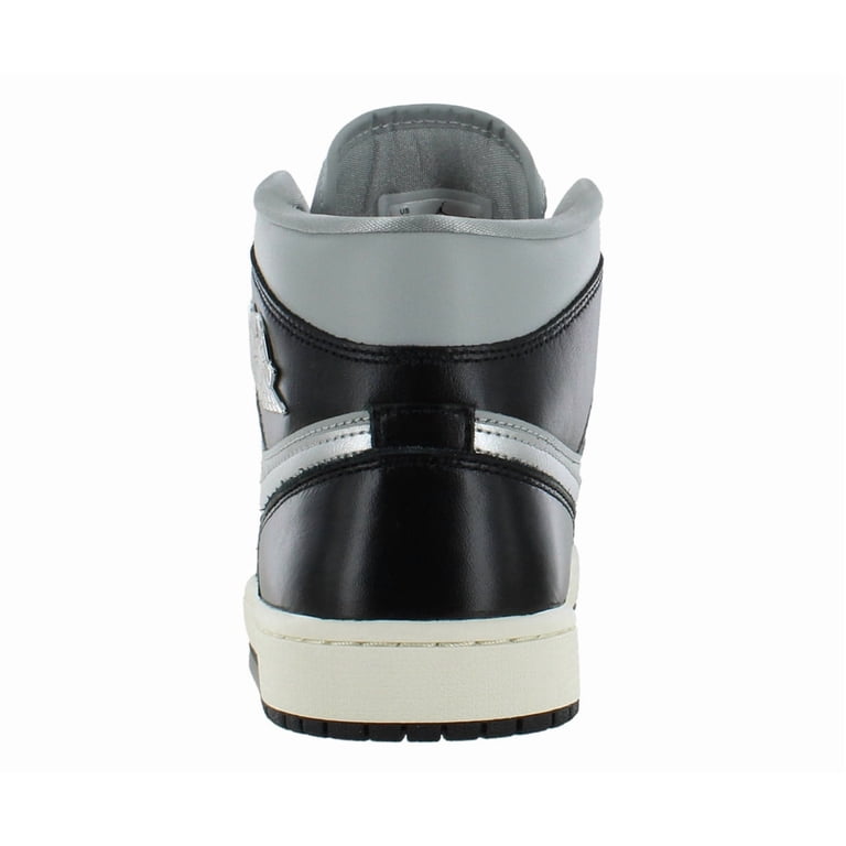 Nike Air Jordan 1 Mid SE, Black Metallic Silver, Women's Size 7
