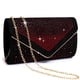 thumbnail image 1 of Bolso de noche Dasein de gamuza sintética con diamantes de imitación para mujer, color rojo, 1 of 6