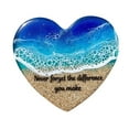 thumbnail image 2 of Inspirational Heart-Shaped Resin Beach Art Decor, Ocean Wave Desk Ornament, Motivational Gift for Teachers, Nurses, Unique Appreciation Keepsake, Never Forget The Difference You Make, 2 of 4
