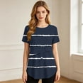 thumbnail image 6 of WAGUTH Women's Maternity Nursing Tops Striped Double Layer Breastfeeding Shirt Short Sleeve Stretch Pregnancy Tunic Blouses,Navy,XXL, 6 of 8