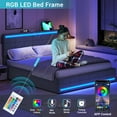 Tiptiper LED Bed Frame Queen Size with 2 USB Ports, Queen Bed Frame