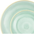 thumbnail image 2 of Combo Set 8" Dessert Plates and 10" inch Round Translucent Green Plastic Plates with Gold Rim, Disposable China Like Party Plate, Heavy Duty Dinner Charger Plate, Salad, Wedding, Tableware (40), 2 of 3
