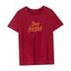 thumbnail image 4 of Camiseta para mujer, camiseta de verano con cuello redondo para mochileros, viajes, desplazamientos, regalo para mujer Rojo, 4 of 7