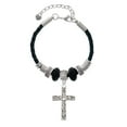 thumbnail image 2 of Delight Jewelry Silvertone Large Celtic Vine Cross Best Friend Celtic Knot Leather Bead Bracelet, 7"+2" Extender, 2 of 4