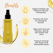 Kerazon Keratin Hair Serum with Argan Oil, Smoothing and Damage Repair, 2oz
