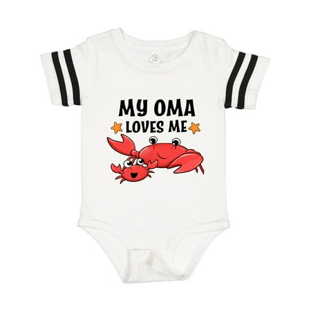 

Inktastic My Oma Loves Me- Cute Crab Family Gift Baby Boy or Baby Girl Bodysuit