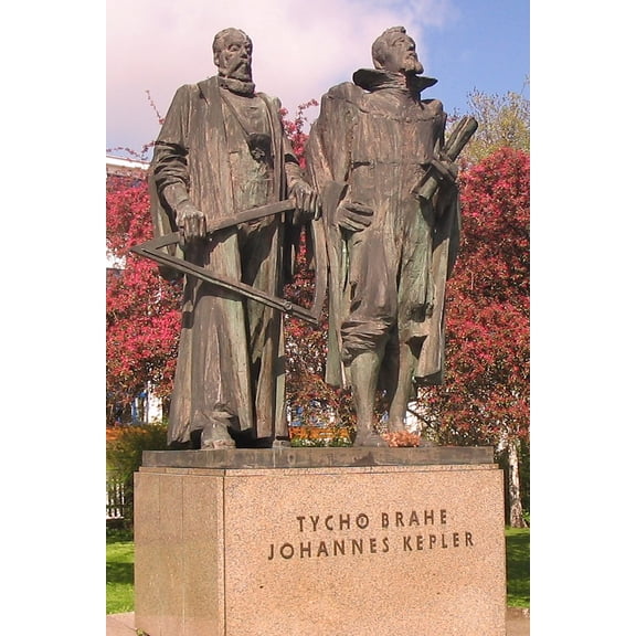 24x36 gallery poster, Monument to Tycho Brahe and Johannes Kepler in Prague, Czech Republic