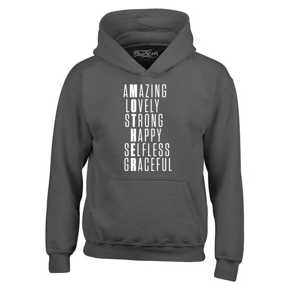 Shop4Ever Men's Mother Amazing Happy Selfless Mom Hooded Sweatshirt Hoodie X-Large Charcoal