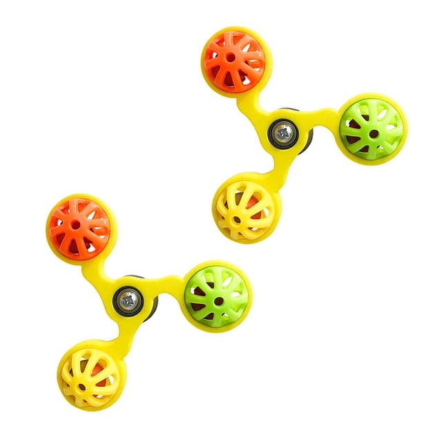 Hioecau 2Pcs Parrot Spinner Rattle Toys Interactive Rattle Ball Wheel Parakeet Toy Bird Cage Toys for Budgies Conures Cockatiels Enrichment Chewing Exercise