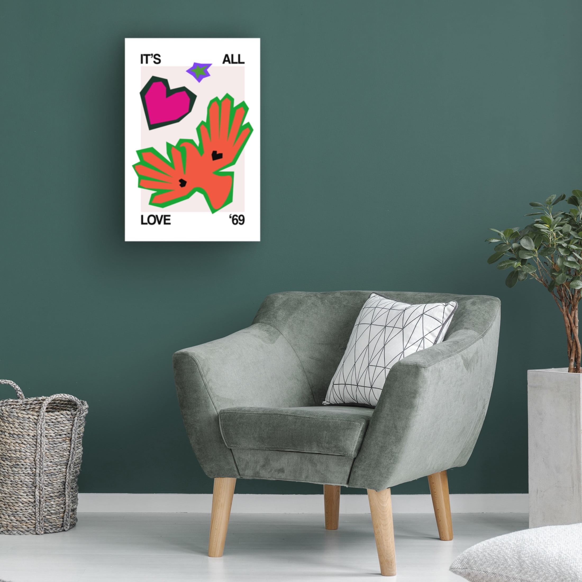 Trademark Fine Art Frances Collett It's All Love '69 Bird Orange Canvas Wall Art