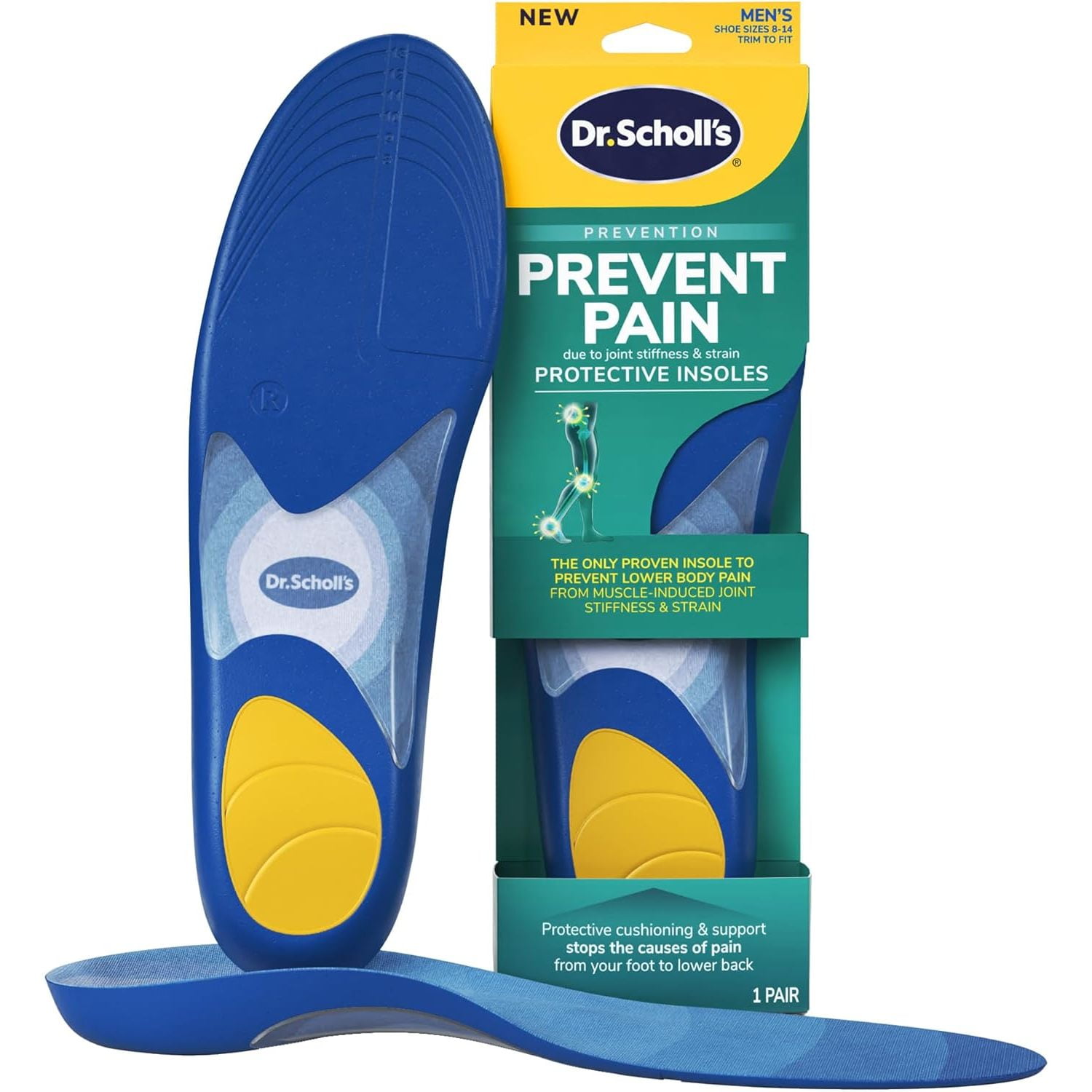 Dr. Scholl's Prevent Pain Foam Cushioning Insoles for Men, Sizes 8-14