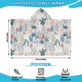 thumbnail image 2 of Pioneer Flower Floral Print Pattern Hooded Bath Towel，50"x30" for Ages 3 To 12 Kids, Quick Dry Lightweight Soft Microfiber Hood Beach Towel Cover Up for Kids, 2 of 7