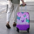 thumbnail image 3 of Purple Butterfly Leopard Pattern Luggage Cover Fashion Suitcase Cover Baggage Covers Fit 25-28 Inch Luggage (Go Travel), 3 of 5
