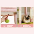 thumbnail image 6 of Pefilos 59" Multi-Level Cat Tree House with Large Hammock, Scratching Post, 2 Perches, Cat Tower with 3 Removable Pompom Sticks, Cat Condo, Pink, 6 of 8