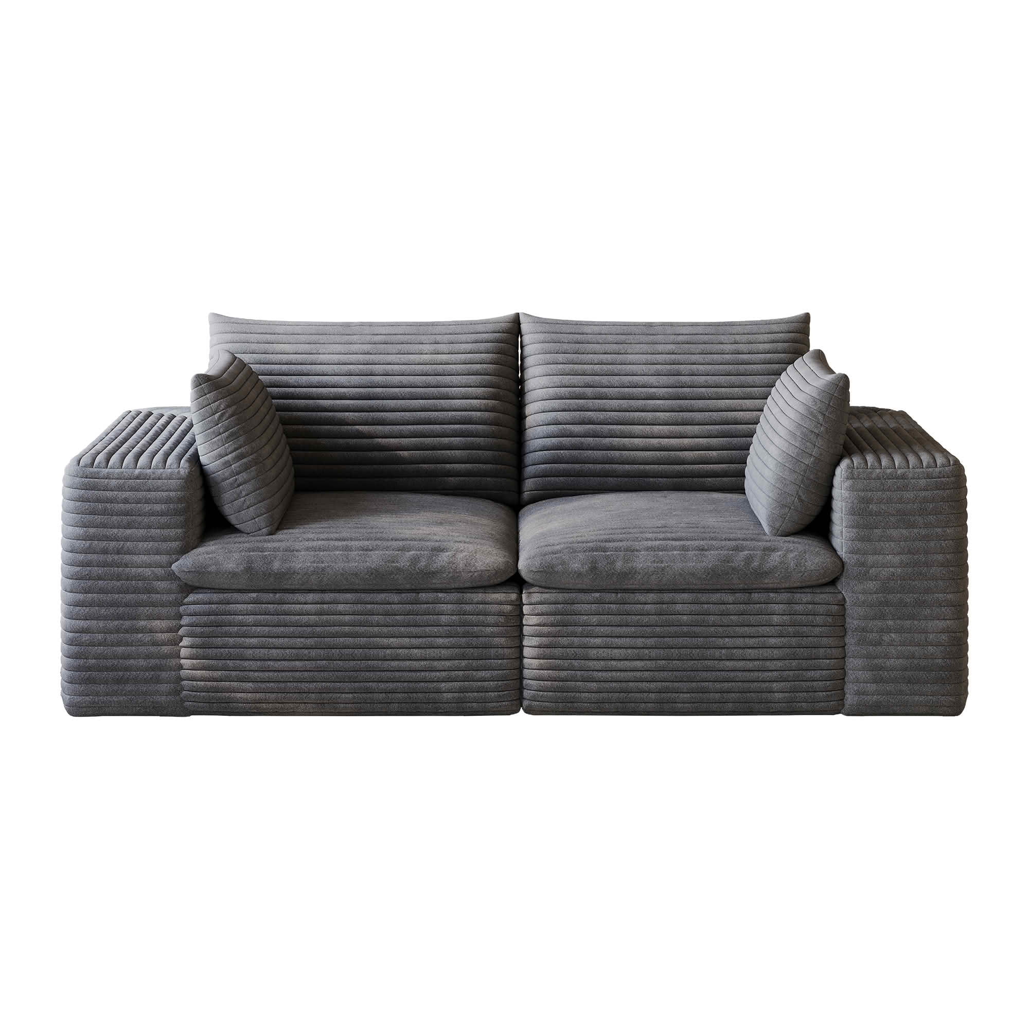 MAYEERTY 71 Inch Cloud Modular Sofa, Corduroy Deep Seat Couch with Double‑Layer Removable Cushions, No‑Assembly DIY Combination Sponge Sofa for Living Room Bedroom Apartment Conference Room