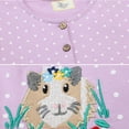 thumbnail image 5 of Usaibhir Toddler Girls Summer Cotton Casual Short Sleeve Floral skirt Button Down Collar Cartoon Animals Printed Dresses 2-7Y, 5 of 6