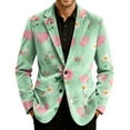thumbnail image 4 of Nokdvo Corduroy Vintage Blazer for Men Mardi Gras Two Button Jacket Carnival Printed Notched Lapel Dress Blazer with Pockets Regular Fit Carnival Party Vacation Casual Suit,Mint Green L, 4 of 6