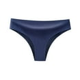 thumbnail image 3 of YWDJ Womens Cheeky Panties No Show 1 Pack Plus Size Lightweight No Show Sexy Underwear Ice Silk Bikini Panties Silky Comfy Yoga Panties Dark Blue 3XL, 3 of 3